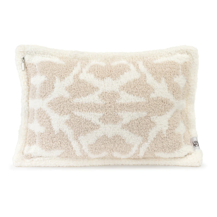 Kashwere Ultra Soft Crème and Linen Damask Dream Cloud Pillow 13x19 with Plush Insert