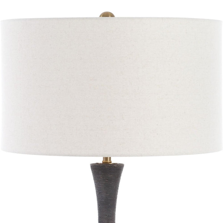 Uttermost Helston Rustic Dark Charcoal Glazed Base Table Lamp