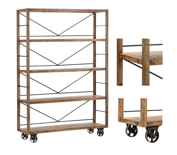 Crestview Collection Winslow Wheeled Bookcase