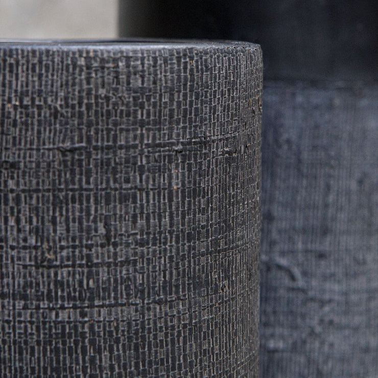 Uttermost Woven Black Terracotta Shadow Set of 2 Vases
