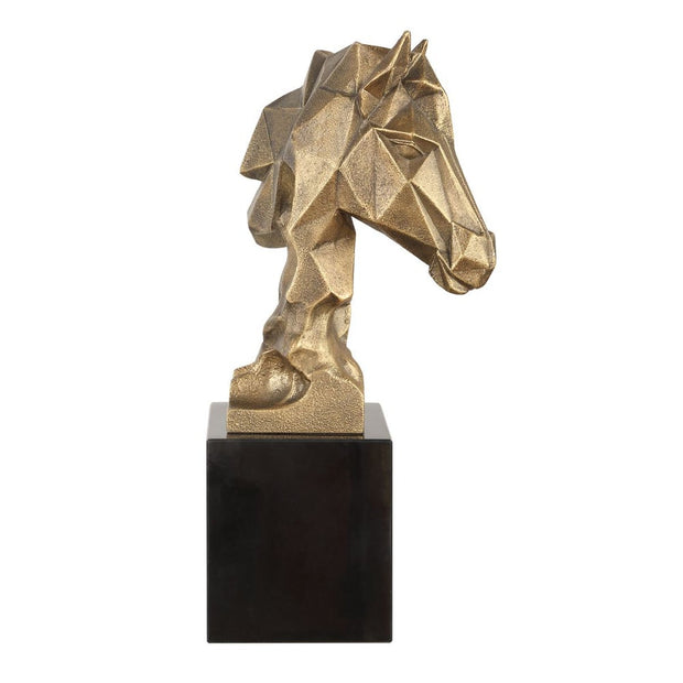 Uttermost Chiseled Antique Gold Horse Bust Sculpture