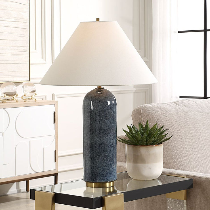 Uttermost Mayetta Hand Crafted Deep Blue Table Lamp