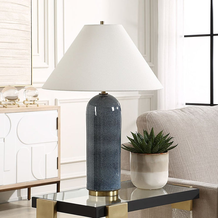 Uttermost Mayetta Hand Crafted Deep Blue Table Lamp