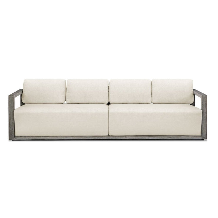 Uttermost Remsen Mahogany Wood With Oyster White Fabric Outdoor Sofa