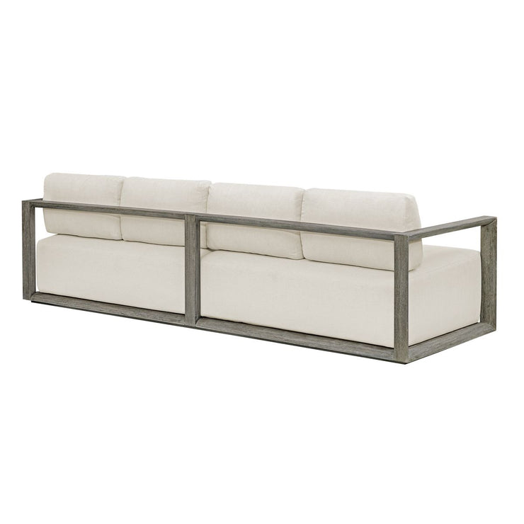 Uttermost Remsen Mahogany Wood With Oyster White Fabric Outdoor Sofa