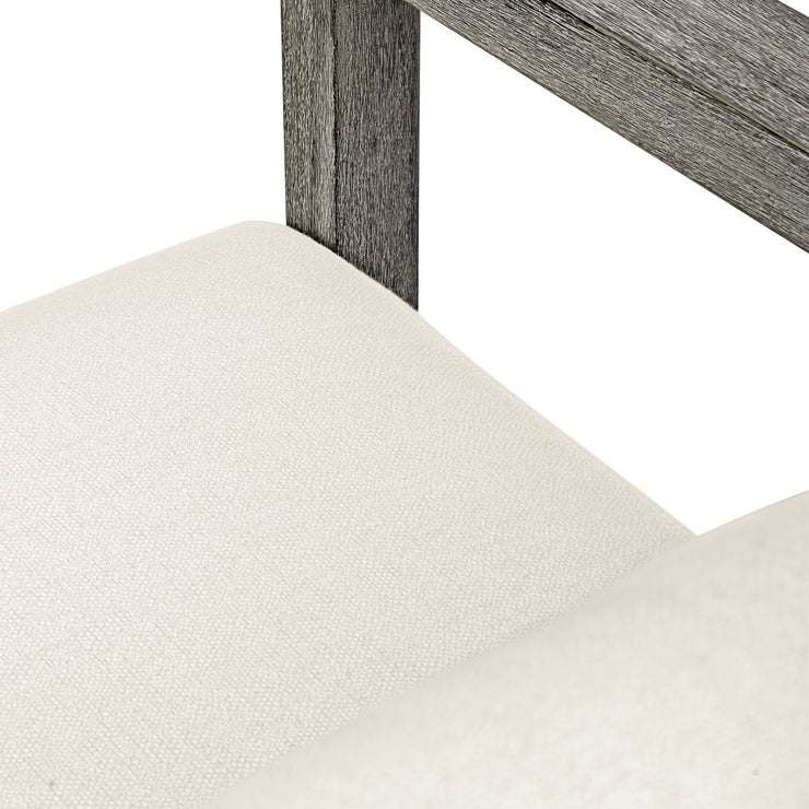 Uttermost Remsen Mahogany Wood With Oyster White Fabric Outdoor Sofa
