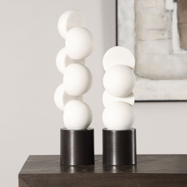 Uttermost Symmetry Dynamic Stack Of Hemispheres Set of 2 Sculptures