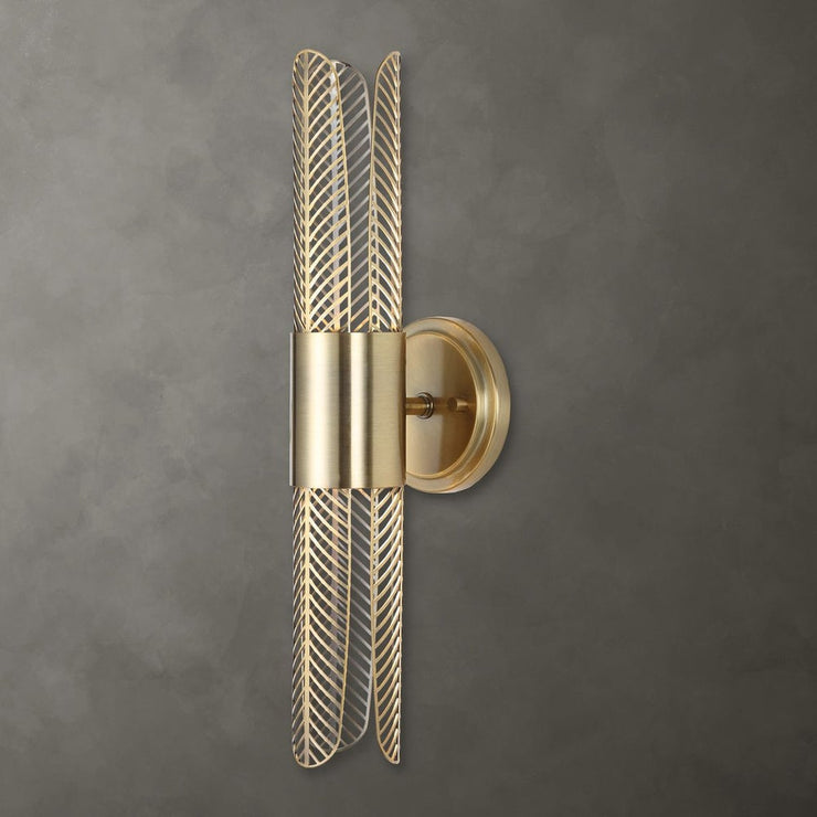 Uttermost Cret Art Deco Brass 2 Light LED Sconce