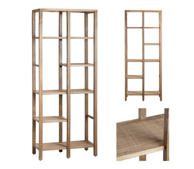 Crestview Collection Barbados Mango Wood And Rattan Etagere