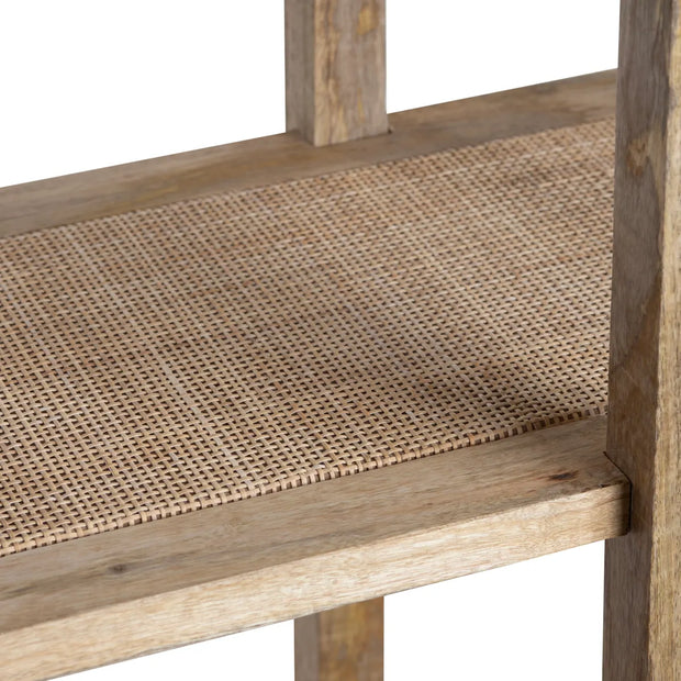 Crestview Collection Barbados Mango Wood And Rattan Etagere