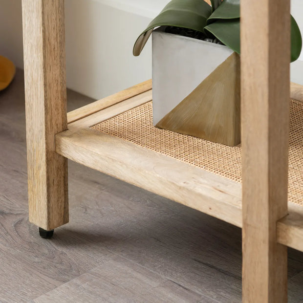 Crestview Collection Barbados Mango Wood And Rattan Etagere