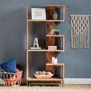 Crestview Collection Parikh 5- Shelf Lazer Cut Iron And Acacia Bookcase