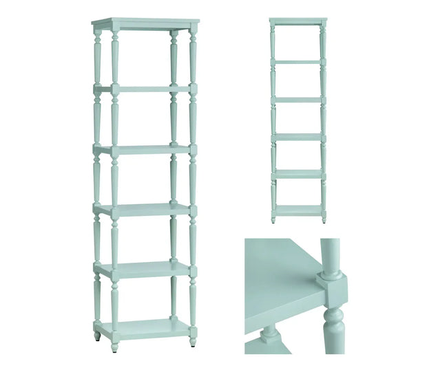 Crestview Collection Evermore 5 Shelf Turquoise Etagere
