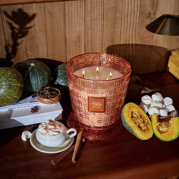 Voluspa Spiced Pumpkin Latte 5 Wick Hearth Candle ~ 123 oz.