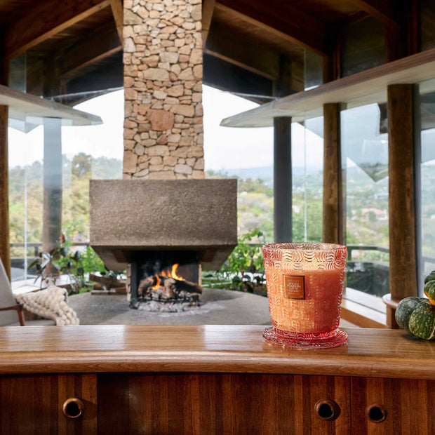 Voluspa Spiced Pumpkin Latte 5 Wick Hearth Candle ~ 123 oz.