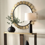 Uttermost Toluca Antiqued Brass Sunburst Round Mirror