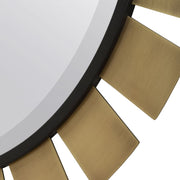 Uttermost Toluca Antiqued Brass Sunburst Round Mirror