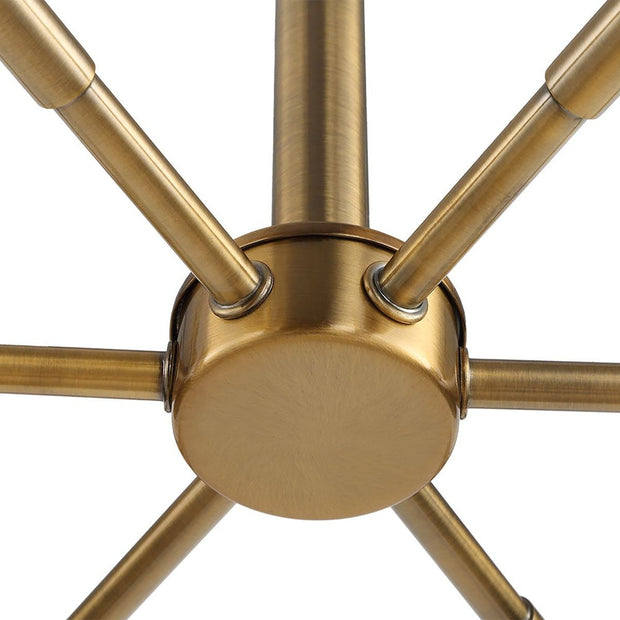 Uttermost Cret Art Deco Brass 12 Light Chandelier