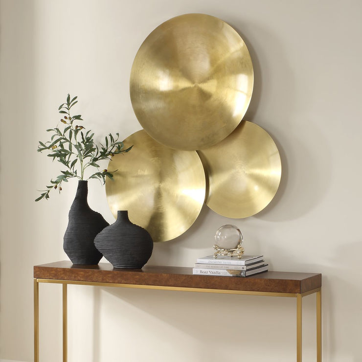 Uttermost Cymbalic Brass Iron Discs Wall Decor ~ Set Of 3