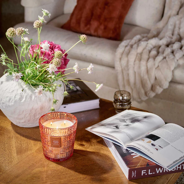 Voluspa Spiced Pumpkin Latte 3 Wick Hearth Candle 38 oz.