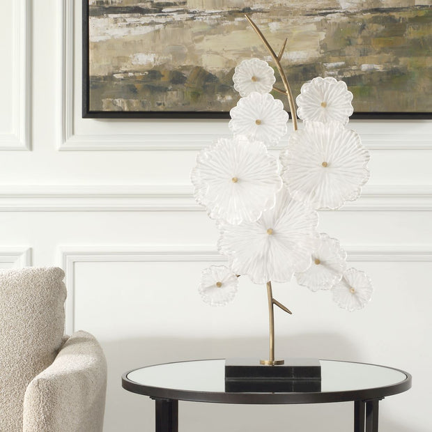 Uttermost Glass Floral Garden Glass Sculpture