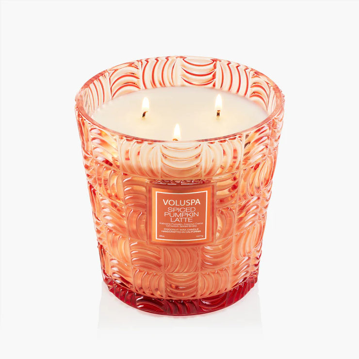 Voluspa Spiced Pumpkin Latte 3 Wick Hearth Candle 38 oz.