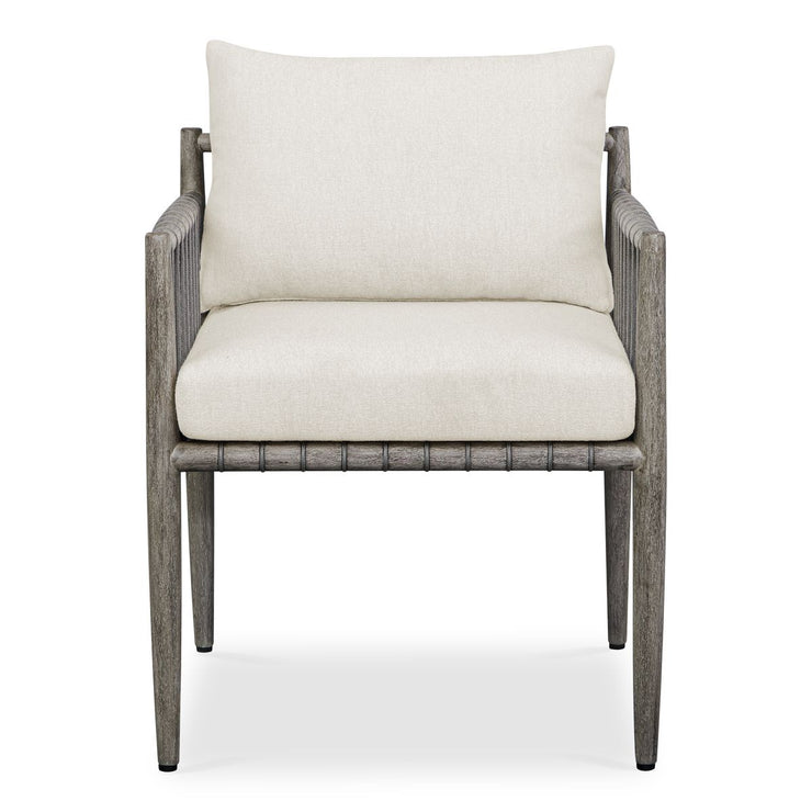 Uttermost Borneo Dark Gray Mahogany With Oyster White Cushion Outdoor Dining Chair