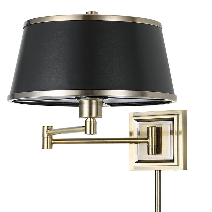 Uttermost Newmarket Black Faux Leather 1 Light Sconce