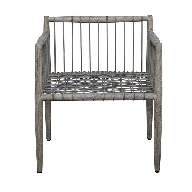 Uttermost Borneo Dark Gray Mahogany With Oyster White Cushion Outdoor Dining Chair
