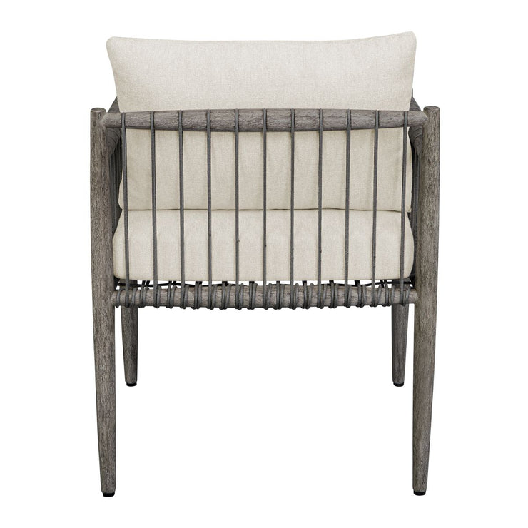 Uttermost Borneo Dark Gray Mahogany With Oyster White Cushion Outdoor Dining Chair