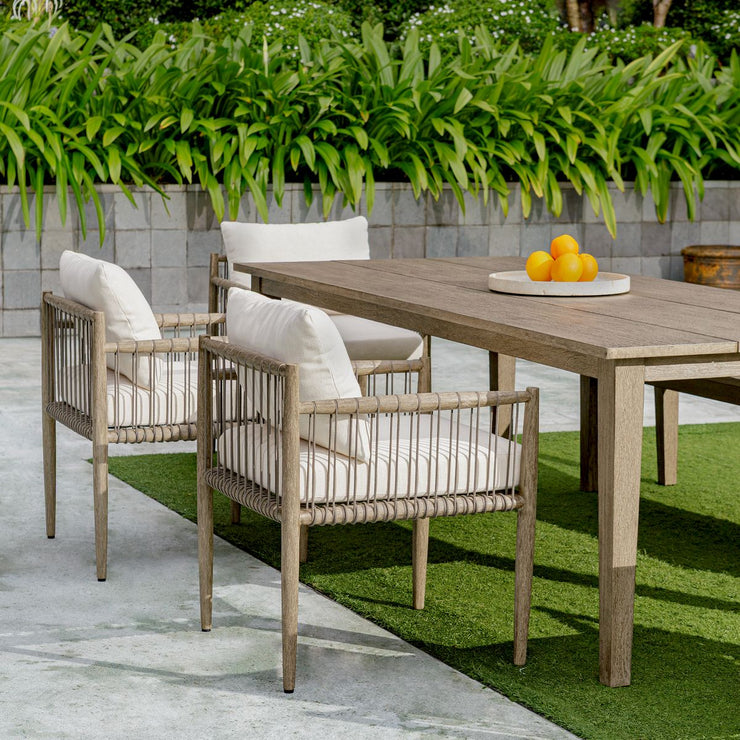 Uttermost Borneo Dark Gray Mahogany With Oyster White Cushion Outdoor Dining Chair
