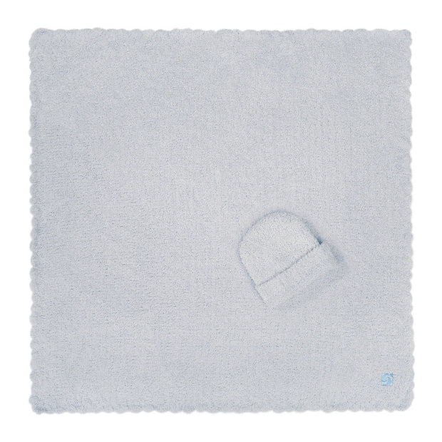 Kashwere Baby Ultra Plush Ice Blue Baby Blanket & Cap