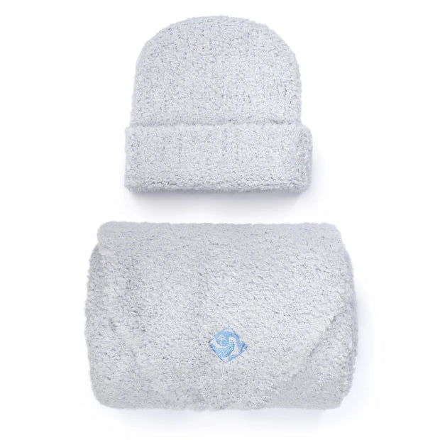 Kashwere Baby Ultra Plush Ice Blue Baby Blanket & Cap