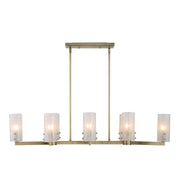 Uttermost Mistie Seeded Glass Panels 8 Light Linear Chandelier