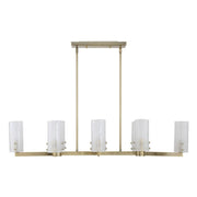 Uttermost Mistie Seeded Glass Panels 8 Light Linear Chandelier