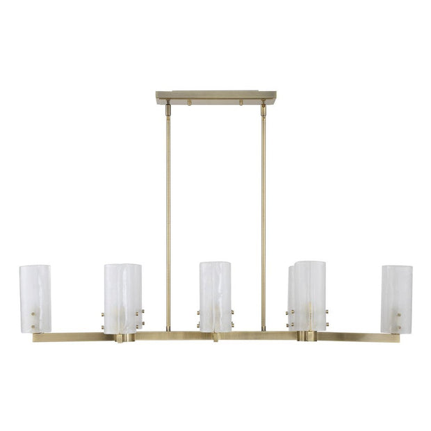 Uttermost Mistie Seeded Glass Panels 8 Light Linear Chandelier