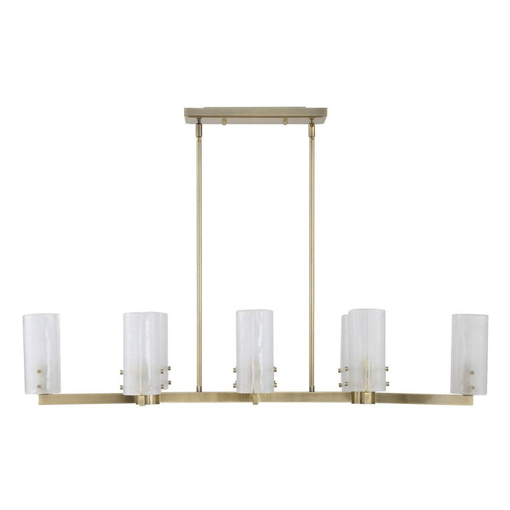 Uttermost Mistie Seeded Glass Panels 8 Light Linear Chandelier