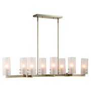 Uttermost Mistie Seeded Glass Panels 8 Light Linear Chandelier