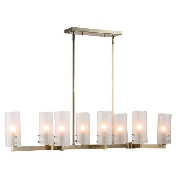 Uttermost Mistie Seeded Glass Panels 8 Light Linear Chandelier