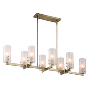 Uttermost Mistie Seeded Glass Panels 8 Light Linear Chandelier