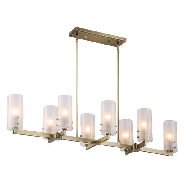 Uttermost Mistie Seeded Glass Panels 8 Light Linear Chandelier