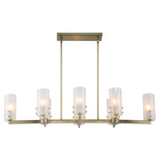 Uttermost Mistie Seeded Glass Panels 8 Light Linear Chandelier
