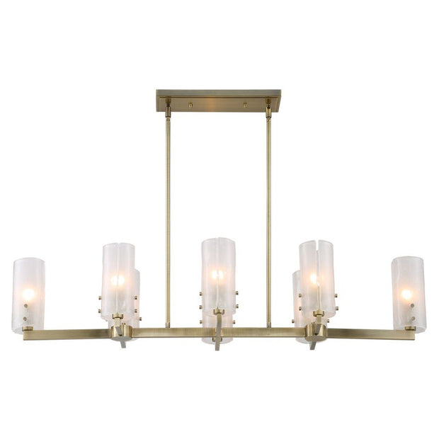 Uttermost Mistie Seeded Glass Panels 8 Light Linear Chandelier