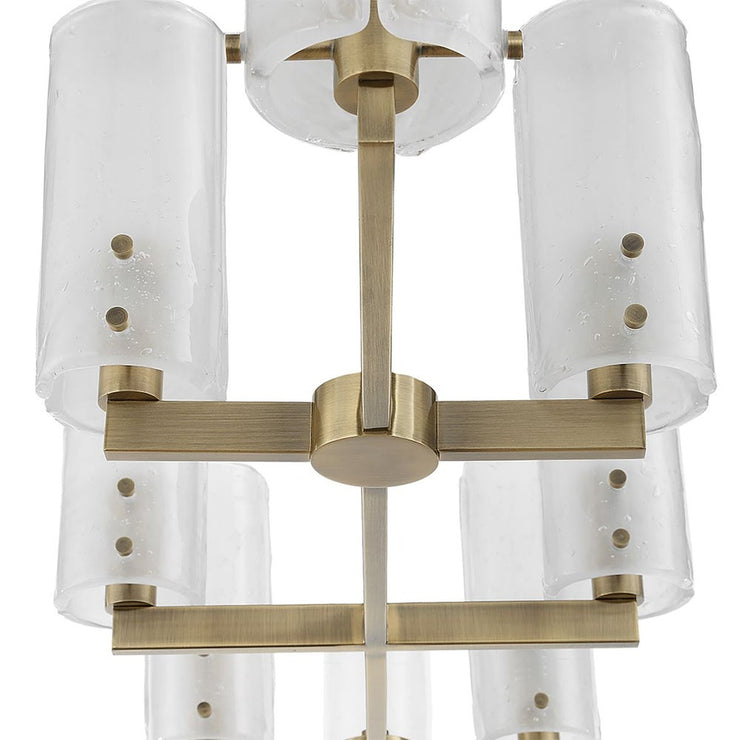 Uttermost Mistie Seeded Glass Panels 8 Light Linear Chandelier