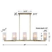 Uttermost Mistie Seeded Glass Panels 8 Light Linear Chandelier