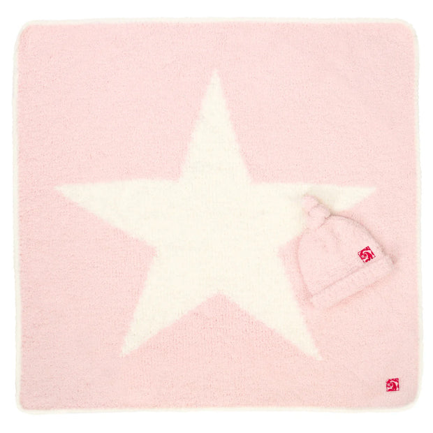 Kashwere Baby Ultra Soft Star Baby Blanket & Cap Available In Crème/Malt, Stone/Ice Blue, Pink/Creme and Soapstone/Linen