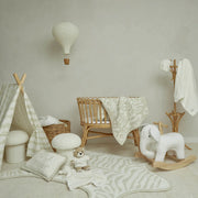 Kashwere Baby Ultra Soft Damask Crib Blanket Available In Malt & Stone With Crème and Ice Blue With White