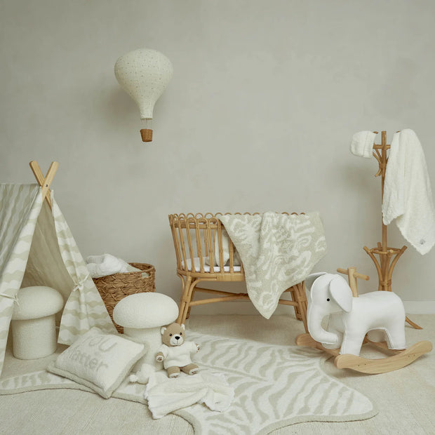 Kashwere Baby Ultra Soft Damask Crib Blanket Available In Malt & Stone With Crème and Ice Blue With White