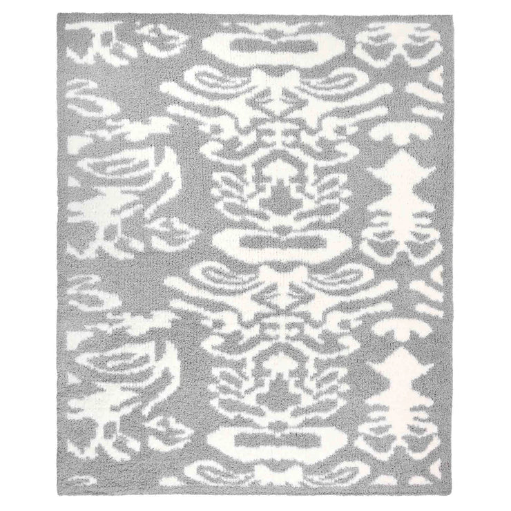 Kashwere Baby Ultra Soft Damask Crib Blanket Available In Malt & Stone With Crème and Ice Blue With White