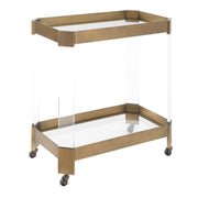 Uttermost Giselle Acrylic, Bronze and Glass Bar Cart